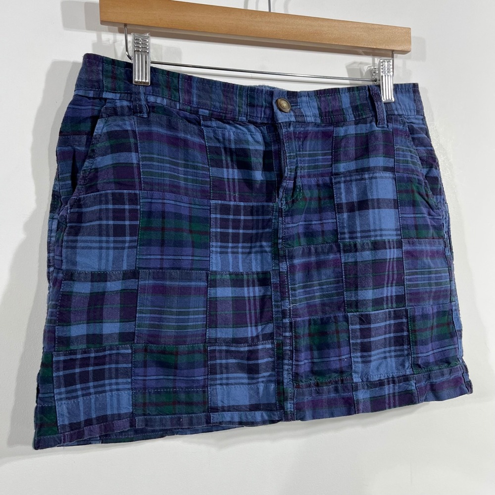 Old Navy Madras Patchwork Plaid Preppy Mini Skirt Womens Size 4 Cotton VTG 90s - Picture 2 of 9